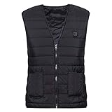 TMY Unisex Elektroheizung Weste-Winter-warme Weste USB-Lade Beheizte Mantel im Freien kampierende wandernden Wandern Angeln Thermal Vest (Color : Black, Größe : 4XL)