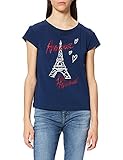 Love Moschino Damen Boxy fit Short Sleeved Stretch Cotton Jersey T-Shirt, Blau, 42