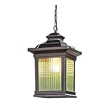 LIUCHUNYANSH Solarlampe Gartenleuchte Outdoor-Anhänger-Leuchten-Befestigungsmetall-Hängelampe Terrasse Balkon Glas Deckenbeleuchtung für Veranda-Garage Viney