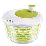 Westmark Salatschleuder, Fassungsvermögen: 4,4 Liter, ø 23,5 cm, Kunststoff, BPA-frei, Spinderella, Farbe: Transparent/Weiß/Grün, 2430224