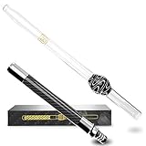 M.ROSENFELD Shisha Mundstück Glas Carbon mit Steckverbindung - Glasmundstück Mundgeblasen mit Edler Verzierung extra dick (2cm), 43cm lang - U