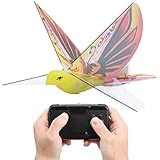 Dilwe RC Flying Bird Spielzeug, Ferngesteuerter Fliegender Vogel, LED, 2,4 GHz, inkl. Fernbedienung, Akku, Ladekabel, E-Bird Kinder Geschenk Kinderspielzeug (Orange)