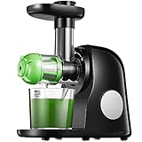 Slow Juicer, Entsafter Gemüse und Obst mit 2 Filter, Leistungsstarker Ruhiger Motor & Umkehrfunktion & Saftkanne & Reinigungsbürste, Leicht zu Reinig