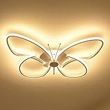 LED Dimmbar Mit Fernbedienung Deckenleuchte Modern Kreative Schmetterling Deckenlampe Stilvolle Schlafzimmerlampe Kinderzimmer Leuchte Wohnzimmerlampe Flur Lampe Balkon Lampe,Whitel38cm24w