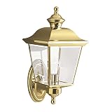 Außenleuchte Wandlampe Laterne Messing Glas H 39,3 cm IP44 Außenlaterne Antik