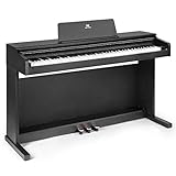 MUSTAR E-Piano 88 Tasten, Digital Piano, E-Klavier mit 3 Pedale Adapter,2 Anschlüsse für Kopfhörer,USB/MIDI,inkl.Klaviertuch Klassisch (Schwarz)