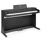 MUSTAR E-Piano 88 Tasten, Digital Piano, E-Klavier mit 3 Pedale Adapter,2 Anschlüsse für Kopfhörer,USB/MIDI,inkl.Klaviertuch Klassisch (Schwarz)