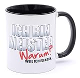 Golebros Ich Bin Meister Tasse Becher Geschenk bestandene Prüfung Handwerksmeister Ausbildung Meisterprüfung bestanden Meistergeschenk Beruf Job