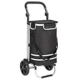 Monzana 2in1 Einkaufstrolley 56L bis 50 kg klappbar abnehmbare Tasche Handwagen Einkaufswagen Einkaufshilfe Roller Schw