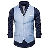 erthome1 Weste Herren Elegant Anzugweste Slim fit V-Ausschnitt Ärmellose Anzug Business Hochzeit mit 4 Knöpfen Business Casual Klassisch Formale Party Basic Männer Anzugweste Große Größ