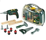 通用 Theo Klein 8416 Bosch Werkzeugkoffer, groß I 16-teiliges Werkzeug-Set I Inkl. batteriebetriebenem Bohrer mit Licht und Sound I Maße: 32 cm x 8 cm x 29