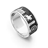 DUR Unisex Nachtring'Oldenburg II' aus 925er Silber Größe 54 (17.2) R4787.54, 54 (17.2)
