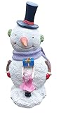 Fachhandel Plus Schneemann große Dekofigur mit Winterkind und Geschenk Weihnachtsfigur G