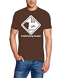 Gravity Wants to Bring me down - Big bang Theory ! T-Shirt braun-Weiss Gr.L