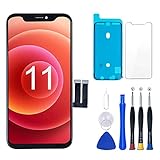 Kompatibel mit iPhone 11 Bildschirm Ersatz LCD Display 3D Touchscreen Digitizer 6.1 Zoll Rahmen mit Kleber Displayschutzfolie Reparatur Werkzeuge Kompatibel mit Modell A2111, A2223, A2221