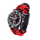 WTYU 7-Core-Regenschirm-Seil Handgewebe Uhr, Survival Multifunktions-Notfalluhr, Kletteruhr im Freien, zum Wandern Camping