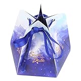 Favor Mini Wedding Box, Geschenkbox, für Hochzeit Frauen Mädchen Party(Stern blau)