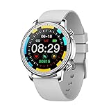 LLM V23 Smartwatch für Herren und Damen, Herzfrequenz-, Blutdruck- und Schlafüberwachung, wasserdicht, Sportspieler, Smartwatch für Android iOS (B)