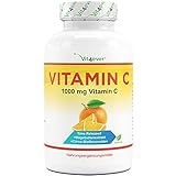 Vitamin C 1000mg - 365 Tabletten im Jahresvorrat - Time Released Effekt - Laborgeprüft - Vitamin C + Hagebuttenextrakt + Citrus-Bioflavonoide - Vegan - H