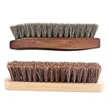 Cabilock 2Pcs Leder Reinigungsbürste Tragbare Borste Schuhpolierbürsten Aufräumarbeiten Hut Polster Staub Flusenentferner für Badezimmerfliesen Toiletten Küchenb