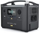 EcoFlow RIVER Pro Tragbare Power Station 720Wh, Stromversorgung mehrerer Geräte, Aufladung 0 auf 80% innerhalb von 1 Stunde, für Camping, Home Backup Notfall, Outdoor, Wohnmobil, Netzunabhängig