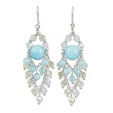 Novica Quarz blau versilbert Kronleuchter Ohrringe 'Brilliant M