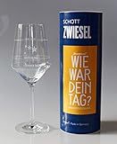 XL Wie war Dein Tag-Weinglas (1x 550ml Glas) von Schott Zwiesel | Made in Germany | Guter Tag, Schlechter Tag, Frag Nicht -Weinglas mit Aufdruck | Rotwein Weißwein | Sternefresser®