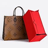 Doxo Geldbörsen-Organizer-Einsatz, Tasche mit Reißverschluss Innentasche für LV Onthego MM (rot mit Deckel, groß)