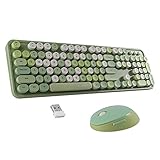 Kabelloses Tastatur Und Maus Set,Lippenstift Punk Tastenkappen Tastatur, 2.4G Funktastatur, 1000DPI Maus, Mit USB Empfänger, Geeignet Für PC/Laptop