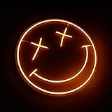 AFCC Neon Signs for Wall,Neon Light LED,Neon Reklame Schild,Emoji Neonlicht,Spannungswandler/Stromadapter,Orange (50x50cm)