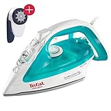 Tefal Durilium Bügeleisen mit 120g Dampfstoß + JB1013 Fusselrasierer, Testsieger 2019 mit bester Bügelsohle (Durilium AirGlide Sohle, drei Dampfzonen, 2400W, Selbstreinigungsfunktion, Antikalk-System)