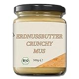 Mynatura Bio Erdnussbuttermus Crunchy I Crunchy-Peanut I Erdnussmus I Nussmus I Brotaufstrich I Snack I Vegan I Im Glas (2x 500g)