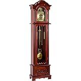 Maxstore Große mechanische Retro Vintage Standuhr Kronos Mahagoni, 200 cm x 52 cm x 25 cm, Regulator, Pendeluhr antik H