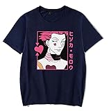 Yesgirl Hunter X Hunter Herren Damen Unisex Shirt Killua Hisoka Kurapika Gon T-Shirt Anime Mode Lässig Kurzarm Frauen Männer Mädchen Jungen Tops Tunika E Dunkelblau M