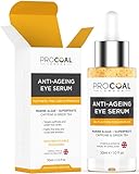 Procharcoal Anti-Aging-Augenserum, multifunktionales Konzentrat, 30 ml, gegen Schwellungen, Augenringe und Falten mit Meeresalgen, 100 % recycelbare Verpackung, hergestellt in Großb