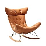 Schaukelstühle Lazy Rocking Chair Erwachsener Nordic Recliner Haushalt Leder Kunst Schaukelstuhl Erwachsene Balkon Freizeit Sofa Stuhl für Schlafzimmer Balkon ( Farbe : Orange , Size : 102x75x88cm )