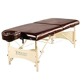 Master Massage 71cm Balboa Mobil Massageliege Klappbar Massagebett Massagebank Kosmetikliege Portable Beauty Bed Naturholzfuß und Tragetasche Paket-Braun G