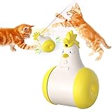 EdiNoeL Katzen-Laserpointer Indoor-Katzenspielzeug Interaktiver automatischer Katzenrufer, USB-Ladefunktion, intelligenter Spielmodus, Tassen (Gelb)