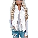 KUIGYI Frauen Reißverschluss Weste für Damen Pullover Herbst Winter Feste Warme Plüschjacke Damen Lose Ärmelloses Revers Fleece Bluse Mantel Freizeit zu Hause S