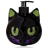 Seife Pumpspender Katze schwarz | Flüssigseife Duft Cherry 500ml | Kater Halloween Deko H