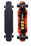 [Evelutch Small Longboard] Mini Longboard Allrad Ahorn Skateboard Anfänger Jugend Sublimation Wide Rad-EIN