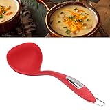 Schöpfkelle für Suppe, Suppenlöffel Stumm, Weiche Kieselsäure, Rostfrei, Gesunde Sicherheit, Leicht zu Reinigen, Spart Platz in der Küche, Küchenwerkzeuge, Hitzebeständige Schöpfkellen(rot)
