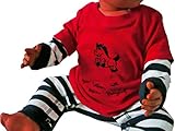 Das Leben ist kein Ponyhof. Bio T-Shirt Baby, rot. Mit Handsiebdruck