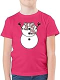 Weihnachten Kinder Geschenk Christmas - Schneemann Kostüm - 152 (12/13 Jahre) - Fuchsia - Fun - F130K - Kinder Tshirts und T-Shirt für Jung
