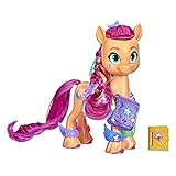 My Little Pony: A New Generation Regenbogenmähne Sunny Starscout – 15 cm große, orangefarbene Ponyfigur mit Regenbogen-Zopf und 17