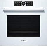 Bosch HBG635BW1 Serie 8 Einbau-Backofen, 60 x 60 cm, Made in Germany, EcoClean Direct Reinigungshilfe, AutoPilot 10 10 Automatikprogramme, 4D Heißluft Backen auf 4 Ebenen, TFT-Touchdisplay