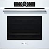 Bosch HBG635BW1 Serie 8 Einbau-Backofen, 60 x 60 cm, Made in Germany, EcoClean Direct Reinigungshilfe, AutoPilot 10 10 Automatikprogramme, 4D Heißluft Backen auf 4 Ebenen, TFT-Touchdisplay