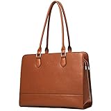 Damen Aktentasche Echtleder 15.6 Zoll Laptoptasche Vintage Businesstasche Groß Designer Frauen Schultertasche groß Kapazität Arbeitstasche B