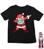 Dab Dabbing Weihnachtsmann mit leckerer Weihnachtsschokolade - Weihnachten Merry Christmas Ugly X-Mas Santa Claus Kinder T-Shirt | Schwarz | 140