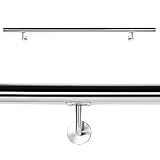 Handlaufset Wandhalter Handlauf 180cm Halter Treppe Haltegriff Edelstahl V2